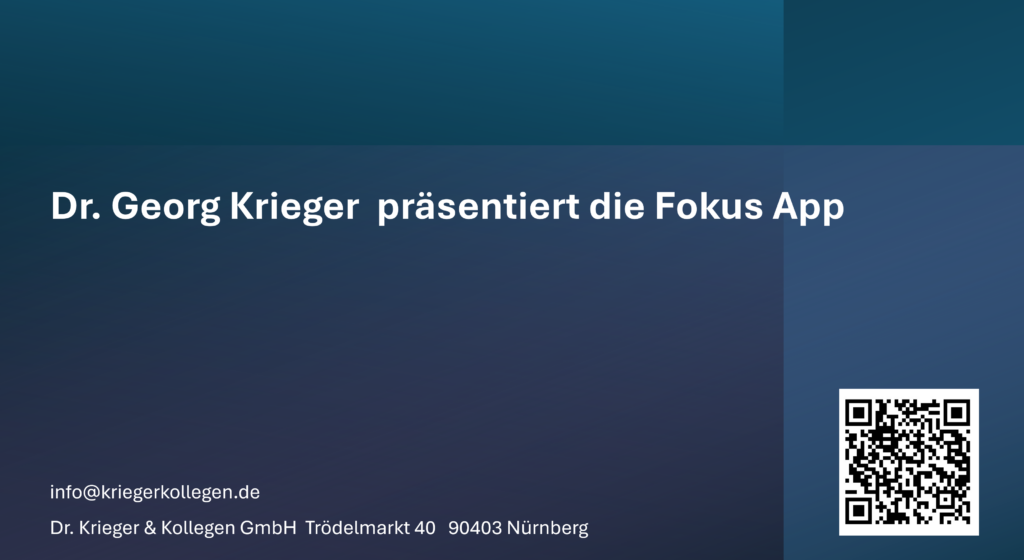 Einstiegsbild für die Präsentation der Fokus App in LinkedIN